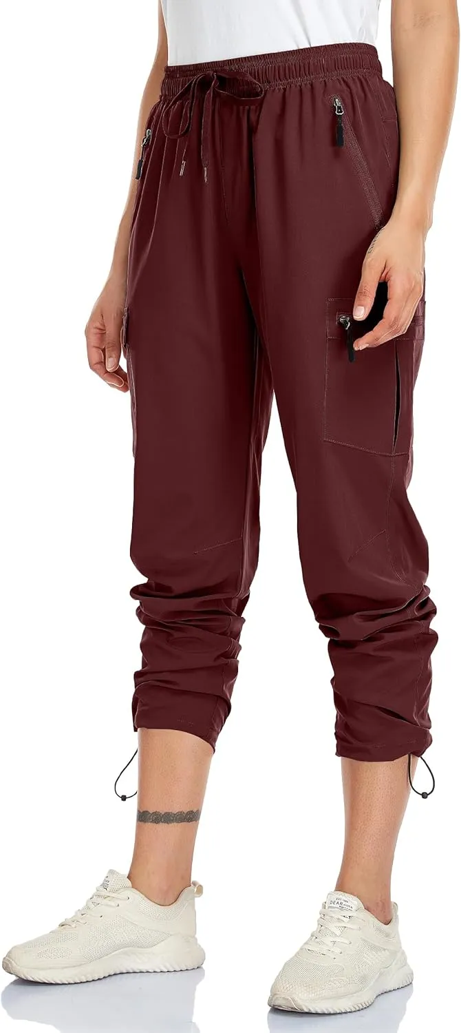 Women's Cargo Hiking Pants Camping Fishing Drift Quick Dry Water Resistant UPF50  Workout Travel Pants 5 Zip Pockets