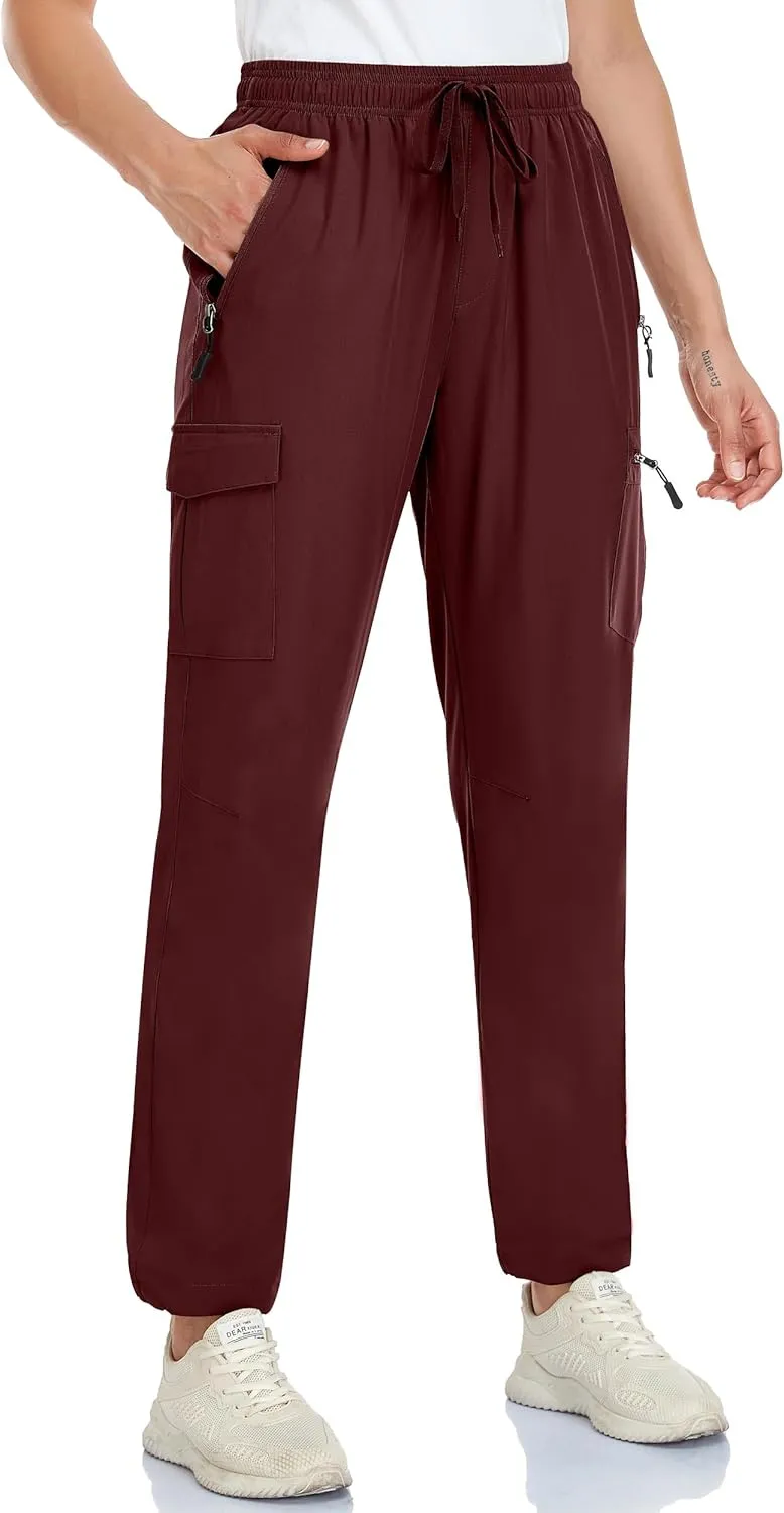 Women's Cargo Hiking Pants Camping Fishing Drift Quick Dry Water Resistant UPF50  Workout Travel Pants 5 Zip Pockets