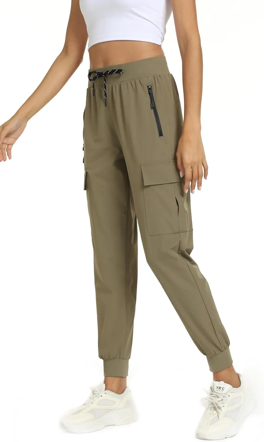 Womens Cargo Pants with Pockets-Lightweight Quick Dry Water Resistant Hiking Pants for Travel Casual Athletic and Outdoor