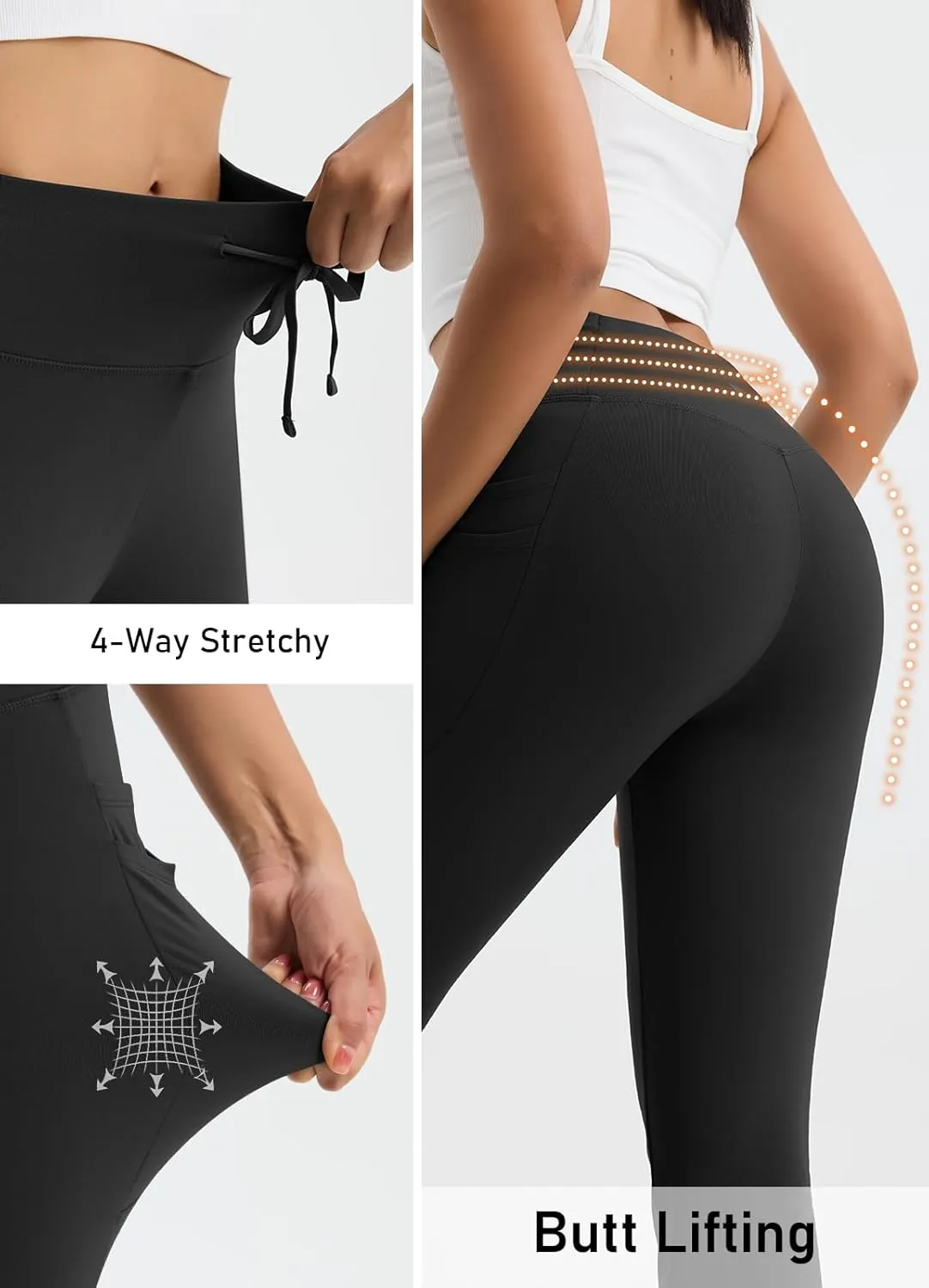 Women's Fleece Lined Pants Straight Leg Thermal Sweatpants Water Resistant Hiking Yoga Dress Pants Flare Leggings