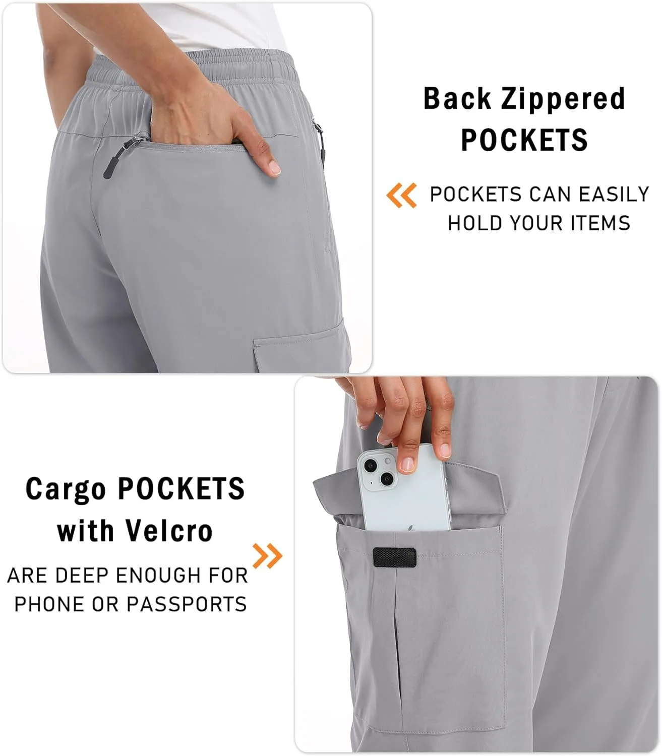 Women's Hiking Capris Pants Dri Fit UPF50  Outdoor Camping Travel Capri Elastic Waist Drawcord Active Joggers Capris