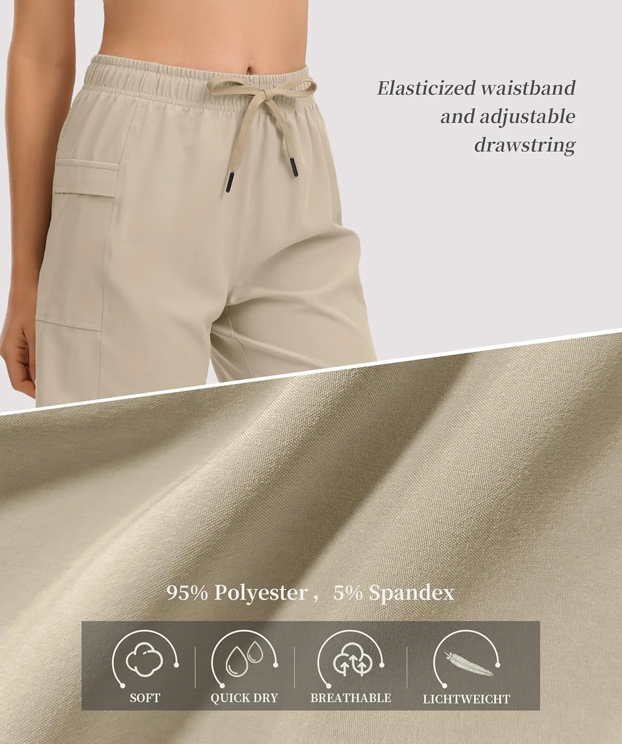 Women's Hiking Cargo Casual Shorts 6 inches Lightweight Quick Dry Athletic Shorts for Golf Workout Travel Summer 2025