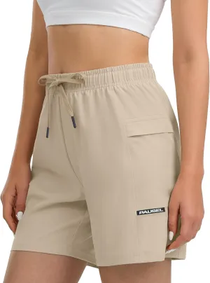 Women's Hiking Cargo Casual Shorts 6 inches Lightweight Quick Dry Athletic Shorts for Golf Workout Travel Summer 2025