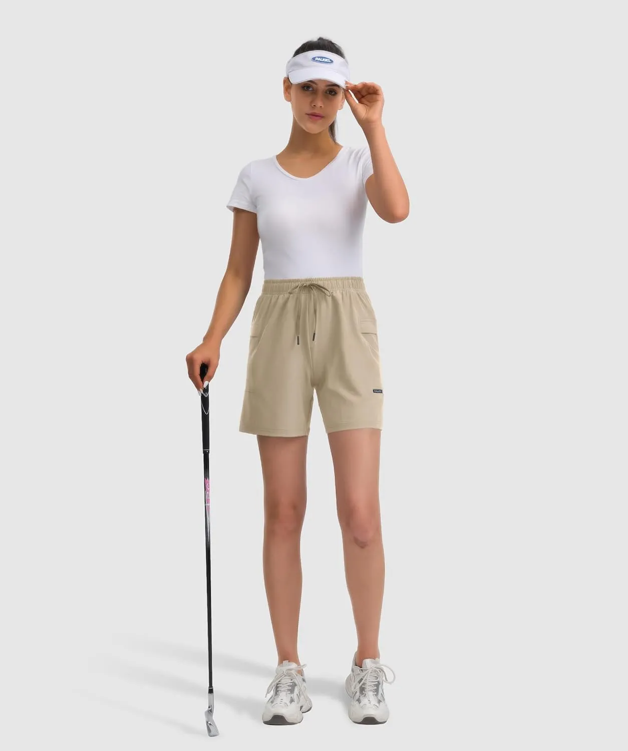 Women's Hiking Cargo Casual Shorts 6 inches Lightweight Quick Dry Athletic Shorts for Golf Workout Travel Summer 2025