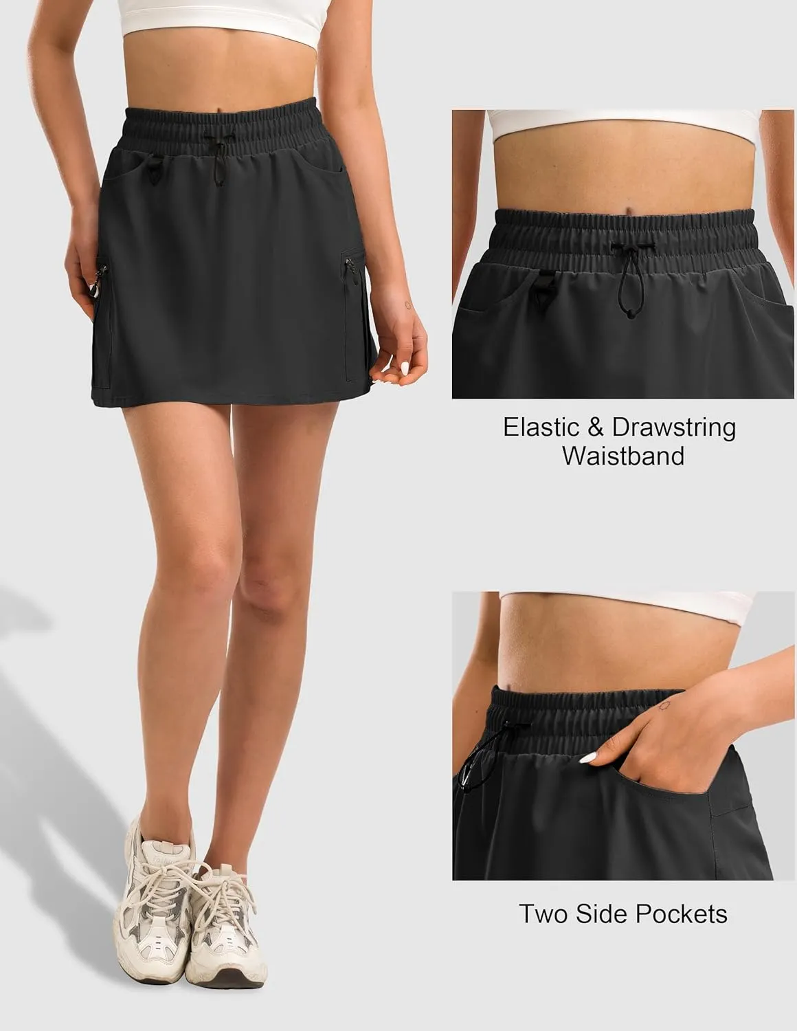 Women's Hiking Cargo Skort Golf Skirt with 5 Pockets Tennis Dressy Casual 16" Skorts for Summer Travel Outdoor 2025