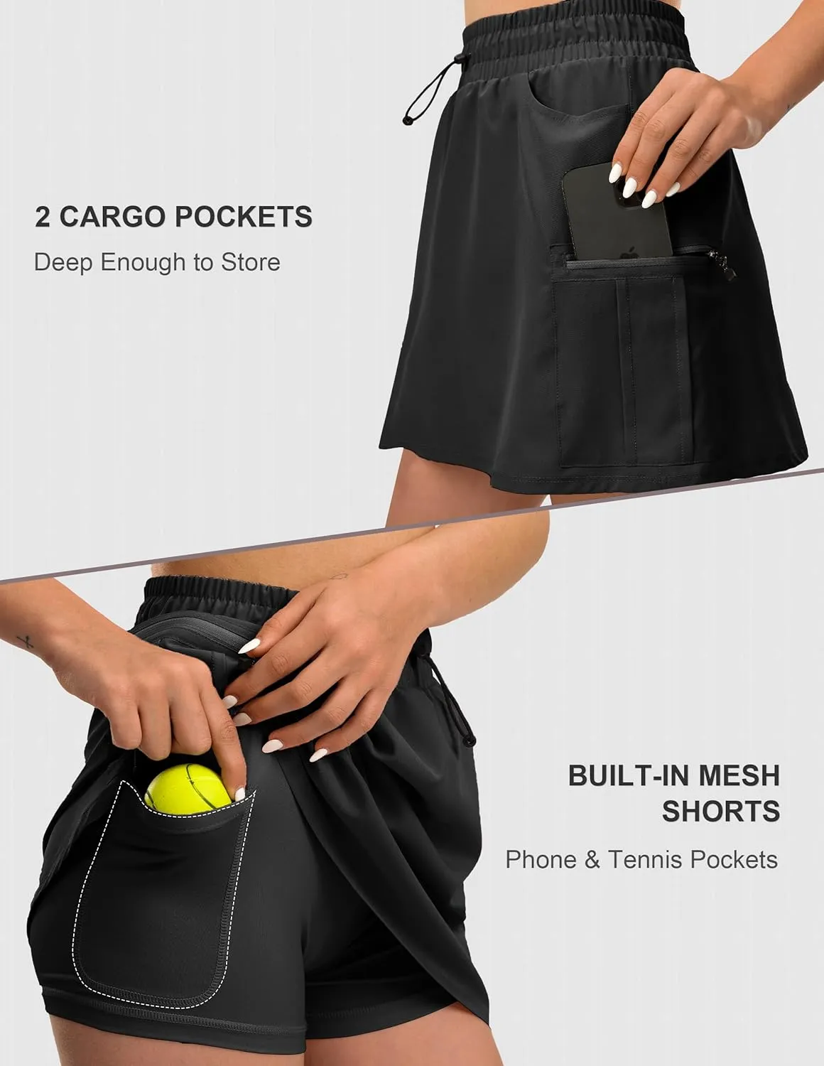 Women's Hiking Cargo Skort Golf Skirt with 5 Pockets Tennis Dressy Casual 16" Skorts for Summer Travel Outdoor 2025