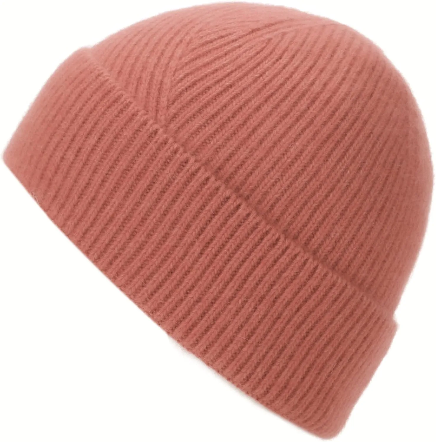 Womens Mens Lightweight Soft Winter Cashmere Ribbed Cuff Knit Beanie Skull Cap Ski Hat