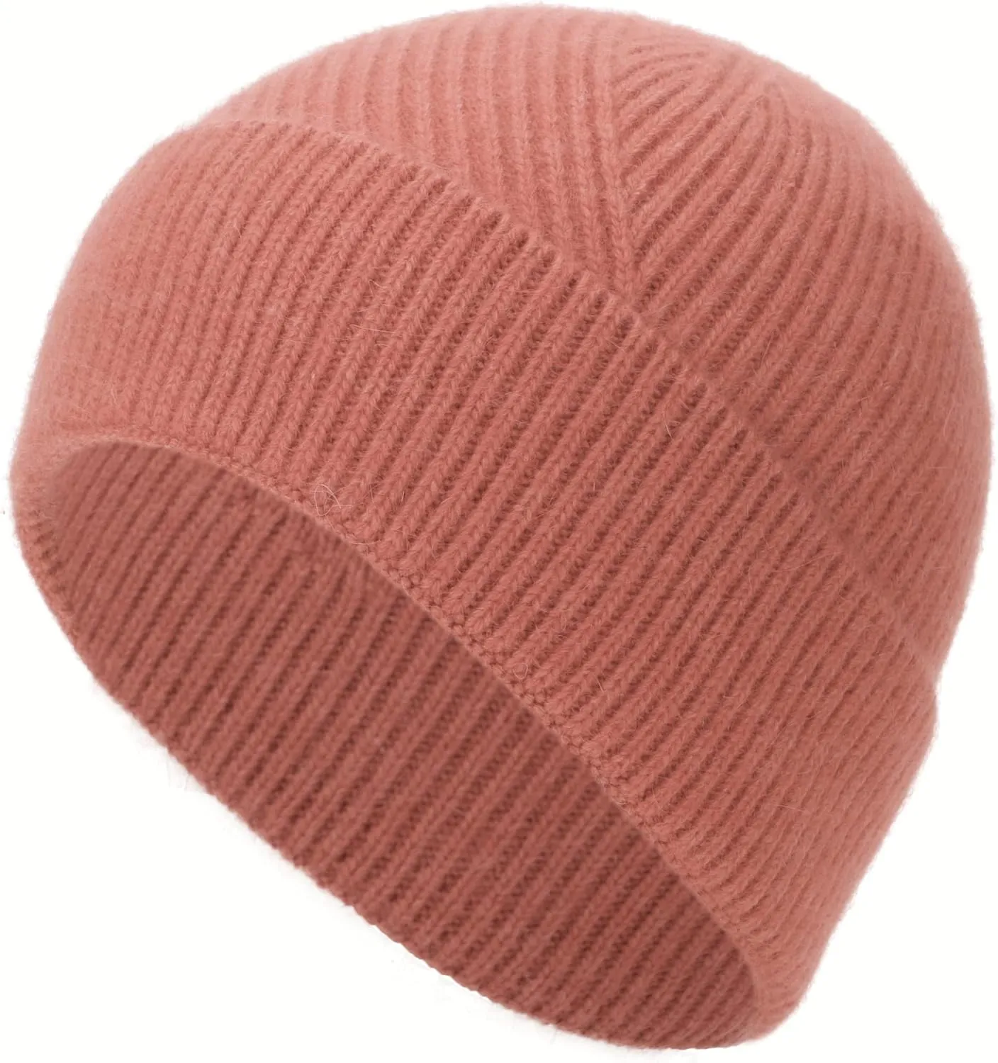 Womens Mens Lightweight Soft Winter Cashmere Ribbed Cuff Knit Beanie Skull Cap Ski Hat
