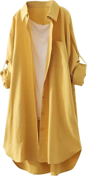 Womens Plaid Tops Roll Up Button Up Blouse for Women Long Sleeve Collared Kimonos for Women with Pocket &