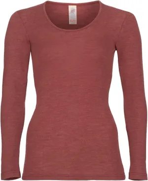 Women's Thermal Base Layer Top - Lightweight Moisture Wicking Organic Merino Wool Silk Undershirt