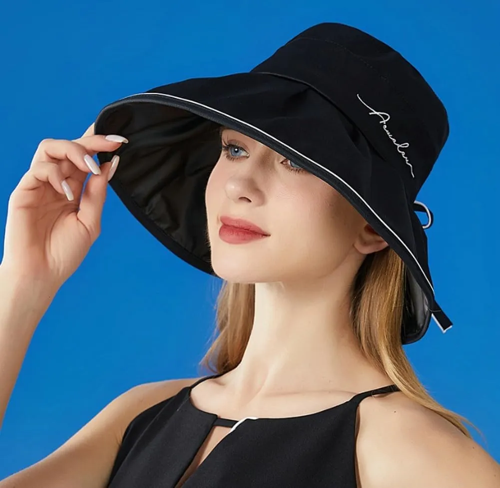 Women's Wide Brim Sun Hats UPF 50  UV Protection Packable Summer Beach Hat Bucket Cap for Travel