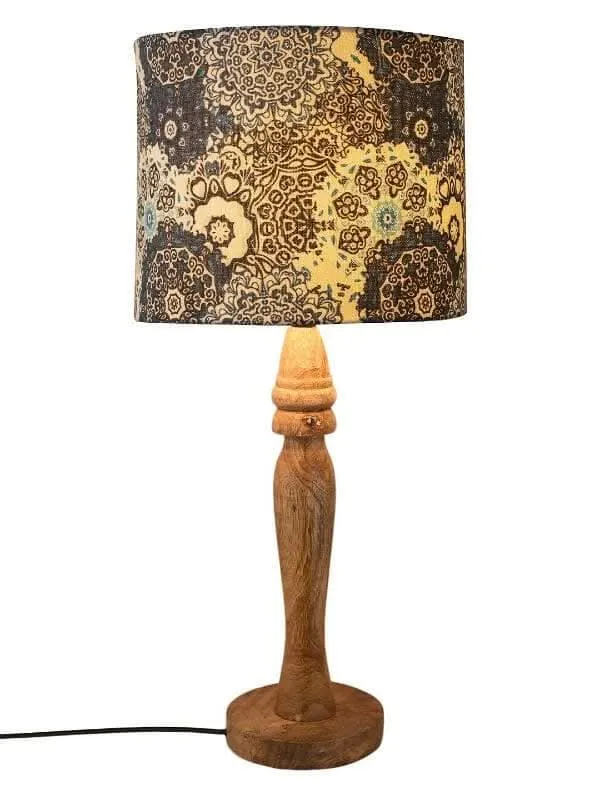 Wooden Batik Print Lamp