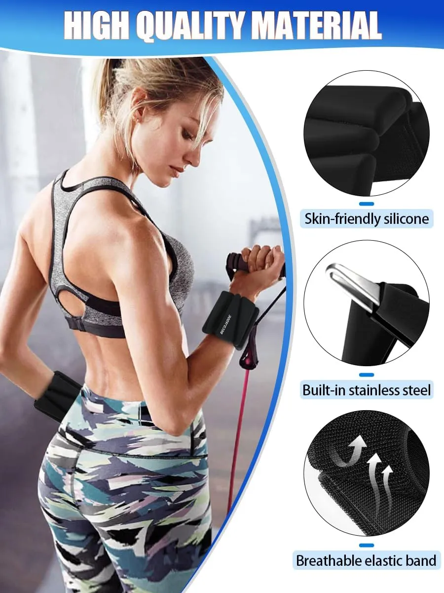 Wrist Ankle Weights Set of 2(1 lb/2 lb Each) Adjustable Weights Training Intensity for Strength Training Walking Running Yoga Pilates Jogging for Women Men
