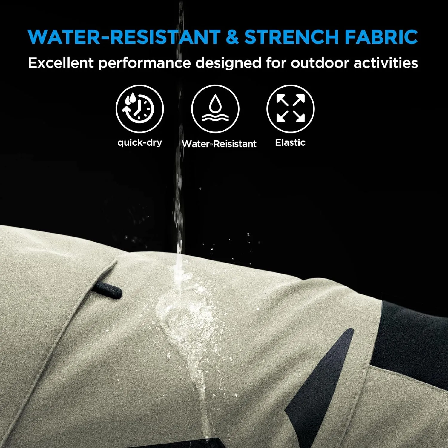 XKTTAC Men's Outdoor Quick Dry Lightweight Stretchy Shorts for Hiking, Tactical, Camping, Travel with 6 Pockets
