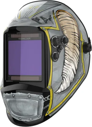 YESWELDER Large Viewing Size 3.93"X3.66" True Color Solar Power Auto Darkening Welding Helmet, 4 Arc Sensor Wide Shade 4~5/9-9/13 for TIG MIG Arc Weld Grinding Welder Mask LYG-M800H-VK