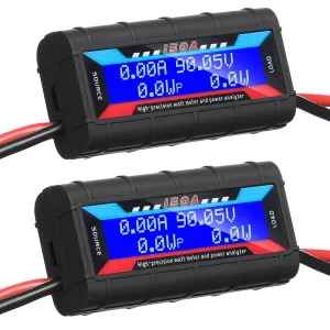 Yunsailing 2 Pcs High Precision Watt Meter Power Analyzer Battery Consumption Performance Monitor with Backlight Digital LCD Screen(15000)