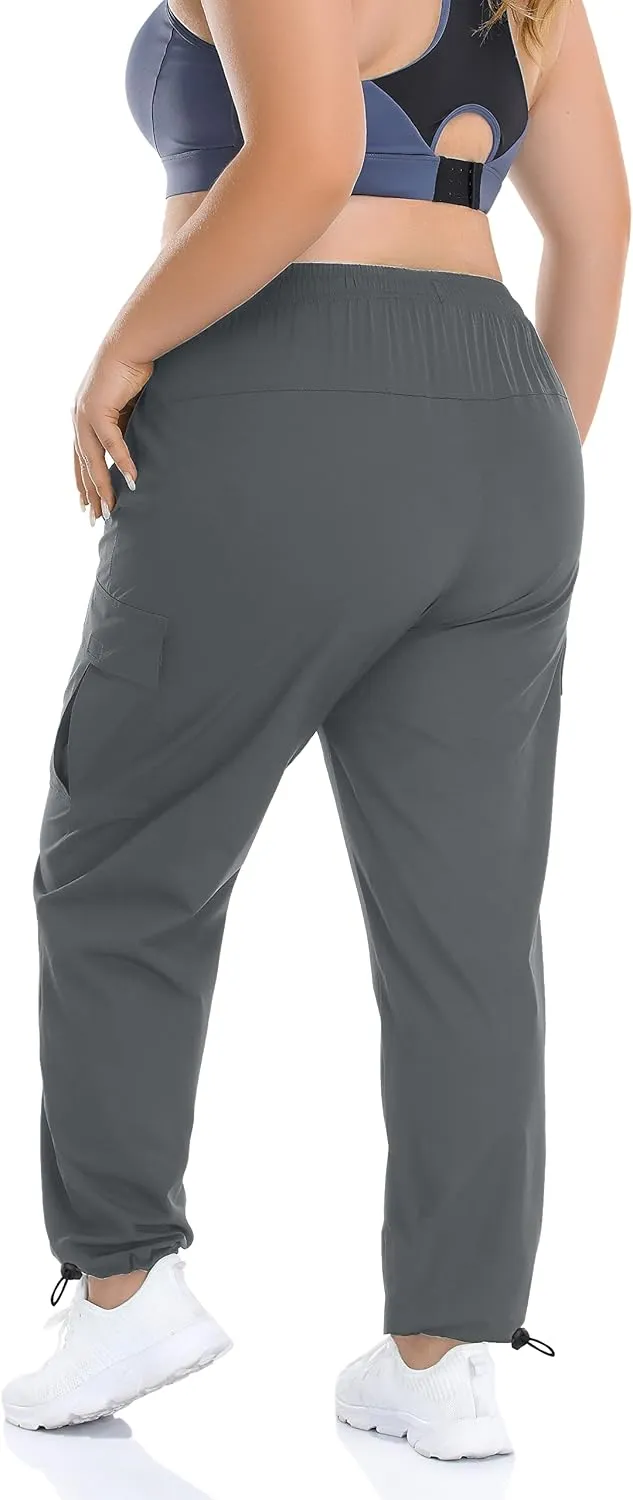 ZERDOCEAN Women's Plus Size Outdoor Active Hiking Pants Lightweight Quick Dry Athletic Pants Zipper Pockets