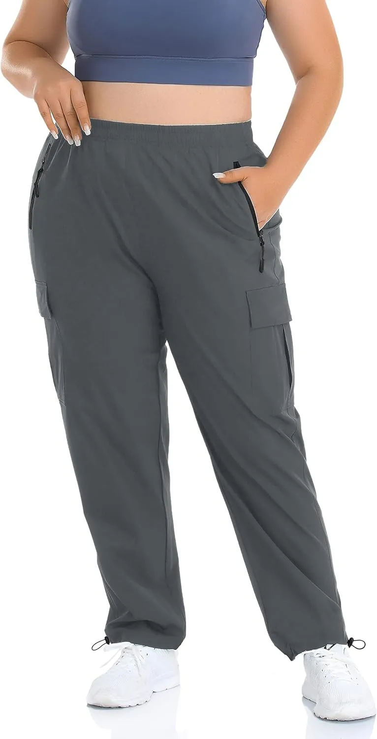 ZERDOCEAN Women's Plus Size Outdoor Active Hiking Pants Lightweight Quick Dry Athletic Pants Zipper Pockets