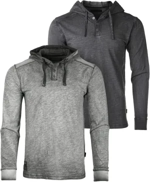 ZIMEGO Men's Long Sleeve Hoodie Garment Dyed Pullover Hood shirt - Lightweight