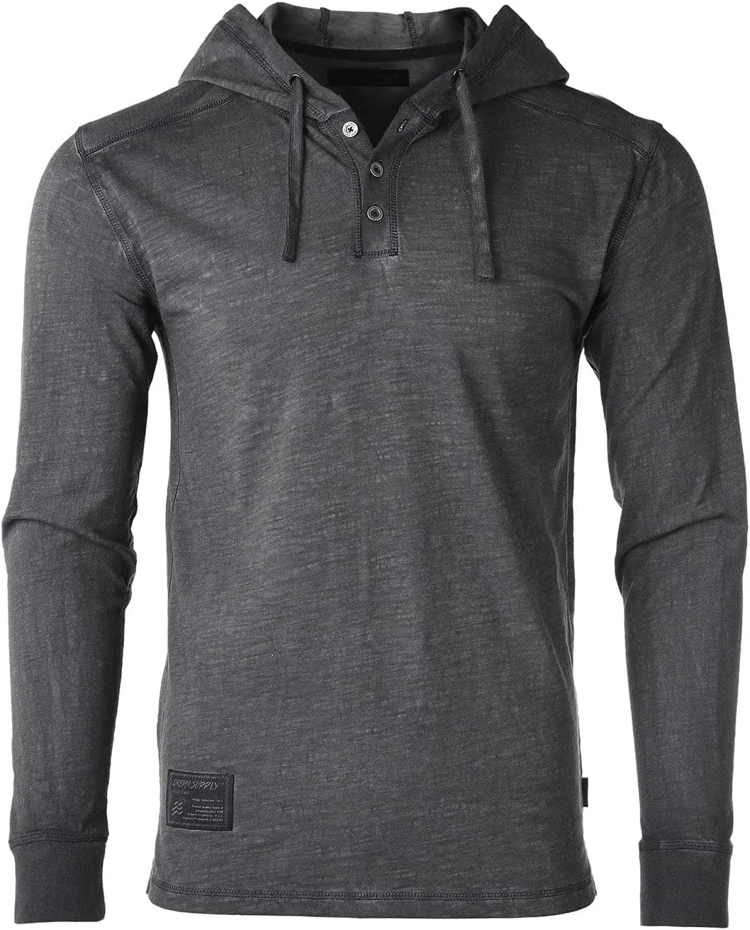 ZIMEGO Men's Long Sleeve Hoodie Garment Dyed Pullover Hood shirt - Lightweight