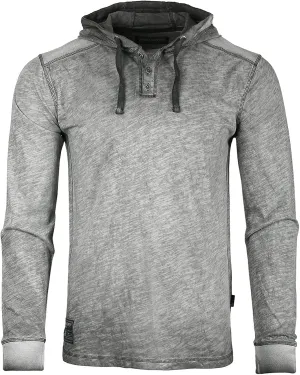 ZIMEGO Men's Long Sleeve Hoodie Garment Dyed Pullover Hood shirt - Lightweight