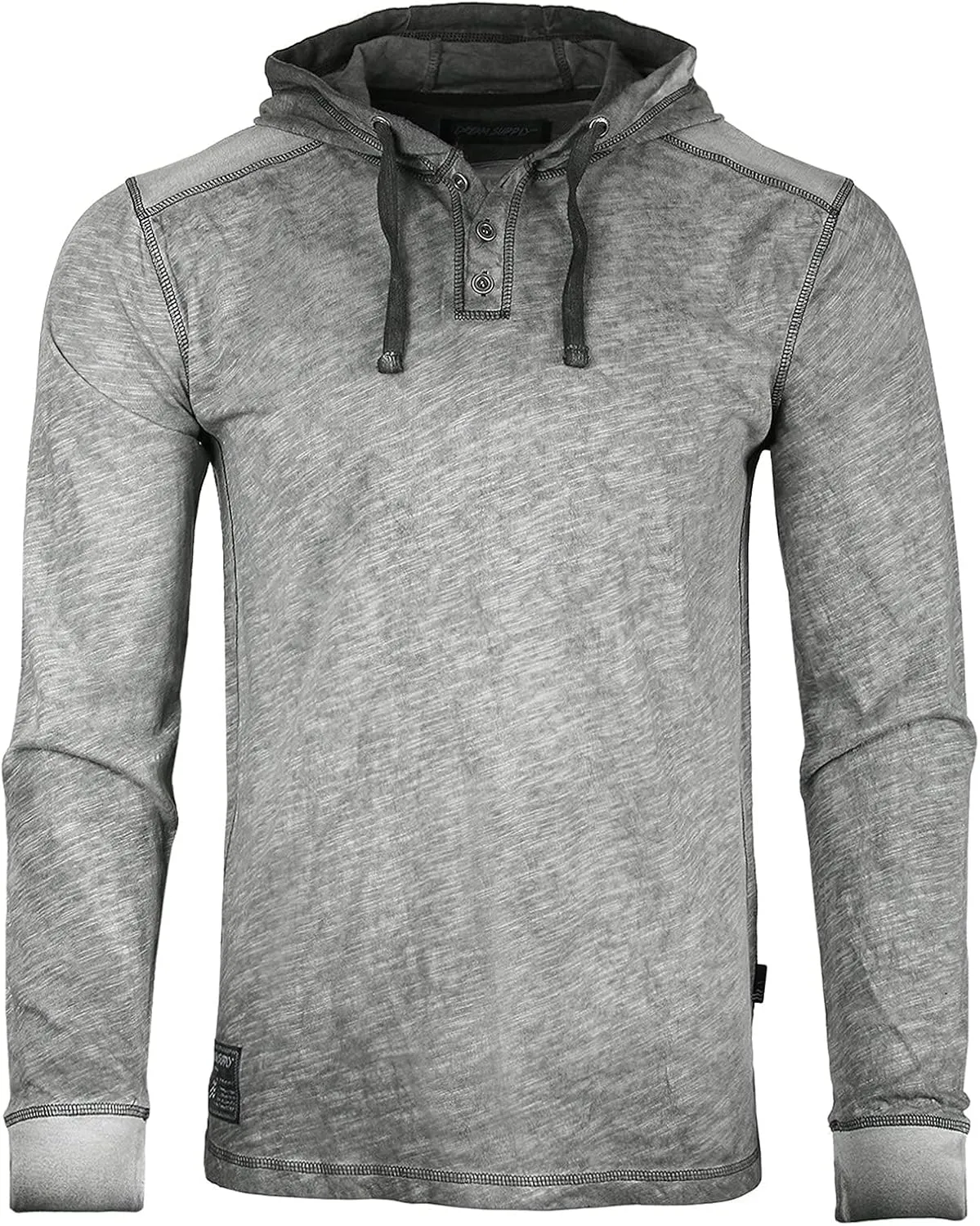 ZIMEGO Men's Long Sleeve Hoodie Garment Dyed Pullover Hood shirt - Lightweight