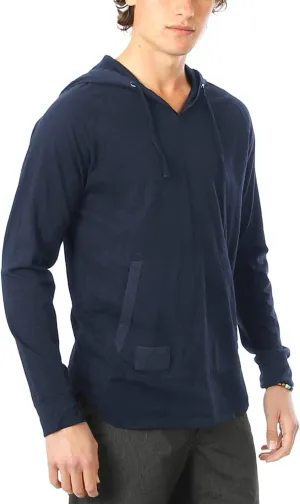 ZIMEGO Men's Long Sleeve Hoodie Garment Dyed Pullover Hood shirt - Lightweight