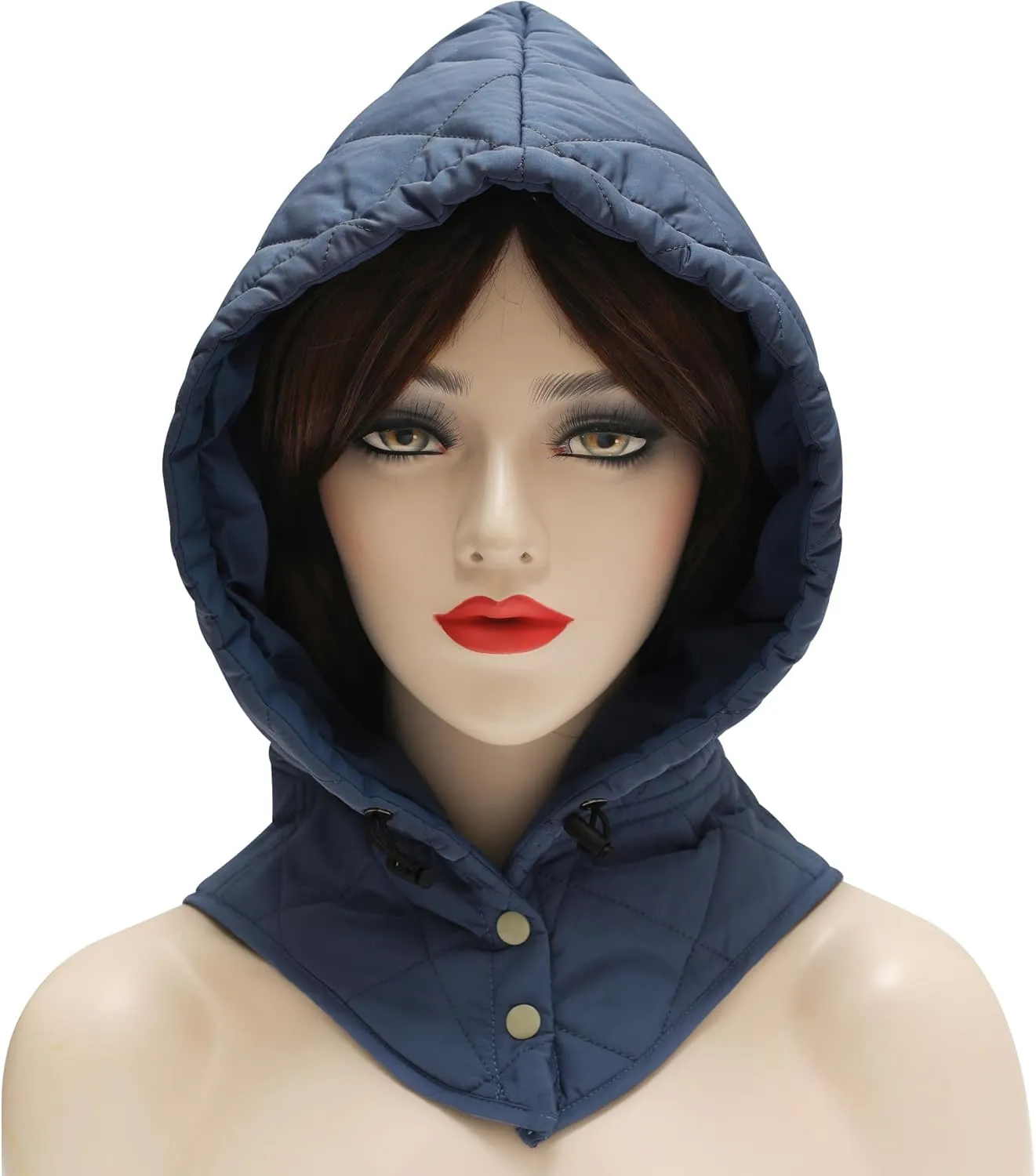 ZLYC Women Windproof Winter Hats Down Hooded Scarf Balaclava Beanie Warm Skull Cap