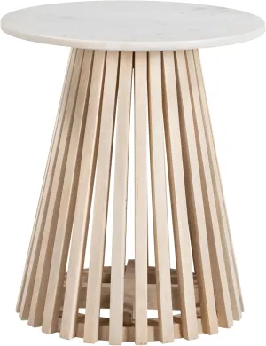 Zuo Mazara Side Table White & Natural