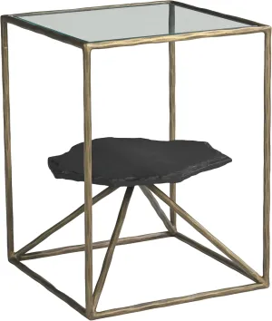 Zuo Ranol Side Table Brass