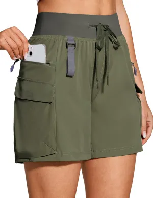 ZUTY Women's Cargo Hiking Shorts for Camping Travel Outdoor Athletic with Zipper Pockets Quick Dry Water Resistant Summer