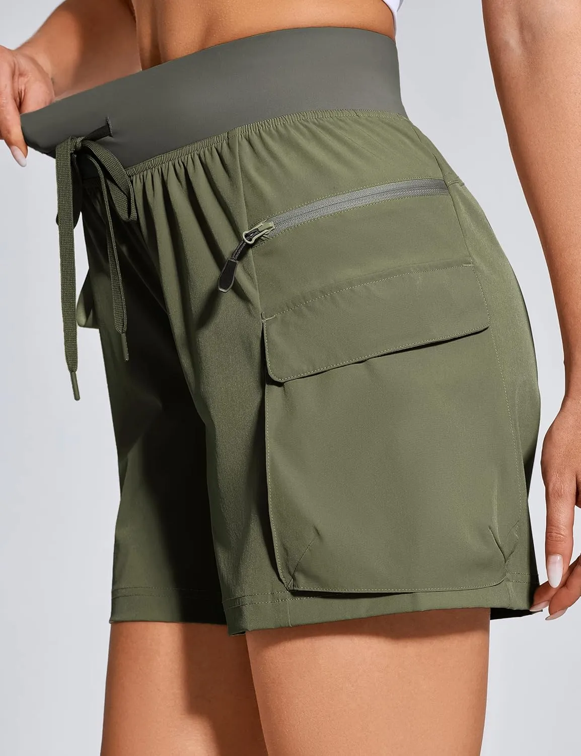 ZUTY Women's Cargo Hiking Shorts for Camping Travel Outdoor Athletic with Zipper Pockets Quick Dry Water Resistant Summer